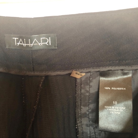 Tahari Ladies Designer Black Pants Size 10 - Picture 2 of 8